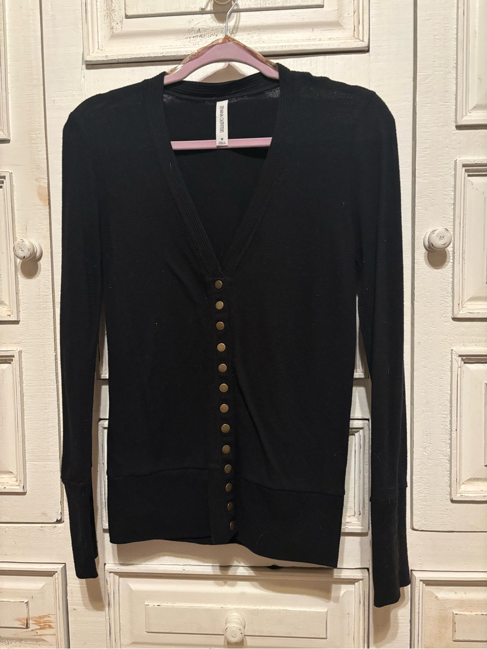 Zenana Women’s Black Button-Front Cardigan